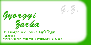 gyorgyi zarka business card